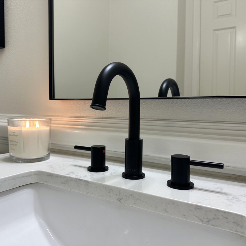 Robinet de salle de bain espacé avec ensemble de bonde Lulani St. Lucia, Noir mat
