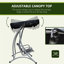 Nhek 3 - Person Metal Porch Swing with Stand