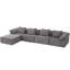 Canapé modulaire en forme de L de 142 po, sans assemblage, canapé 5 pièces, canapé-lit convertible, canapé entièrement compressé, canapé-lit à combinaison 5 places, chenille-1066368549