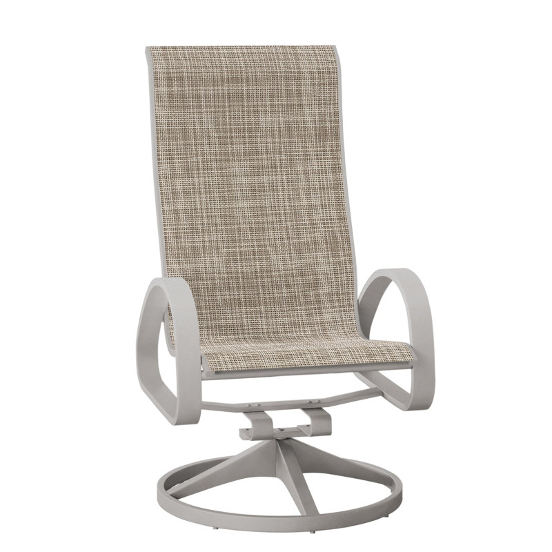 Fauteuil de patio pivotant Hiraku, Gris chaleureux texturé, Bristol taupe Sunbrella®