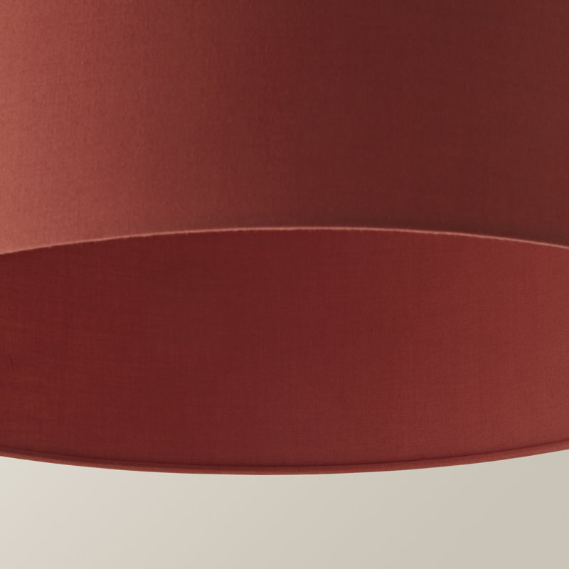 Drum Cotton Blend Pendant Shade ( Slip-On ) in Orange, 25cm H x 45cm W x 45cm D