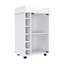 Chariot-bar Dukat, deux tablettes, six supports à vin intégrés, quatre roulettes - blanc
