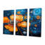 Abstrait bouton d'or jaune sur bleu cosmique - ensemble de décorations murales boutons d'or-108457471-108457478