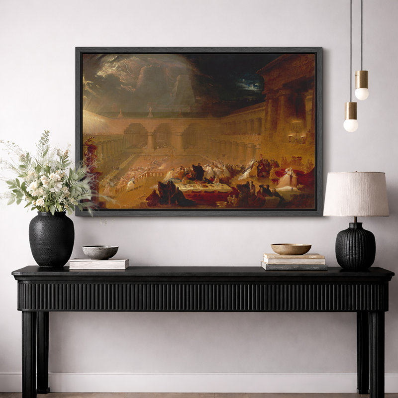 Biblical Banquet Scene, Cadre flottant noir, H 24 po x l 36 po