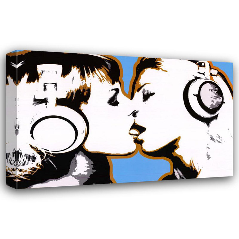 Girls Kissing, 16" H x 24" W