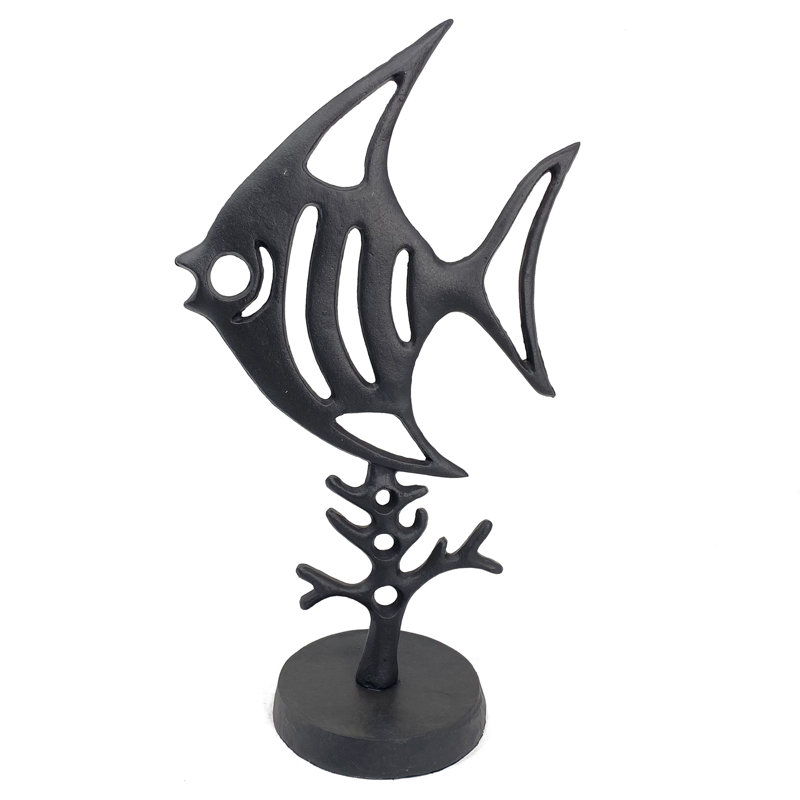 ANGEL FISH Iron Ornament 37cm, Mocha