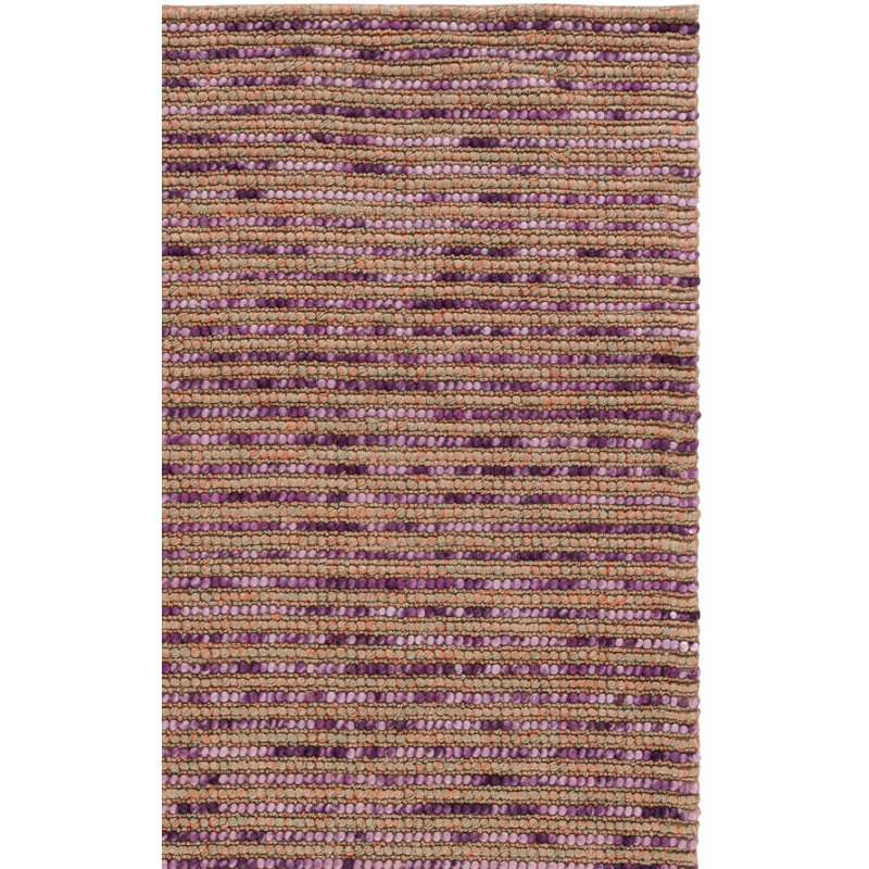 Tapis mauve / beige / orange noué à la main Ferrera, Tapis de couloir de 6 pi x 2 pi 6 po