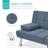 Latsia Modern Linen Convertible Futon Sofa Bed w/ Removable Armrests, Metal Legs, Cupholders-1543814898