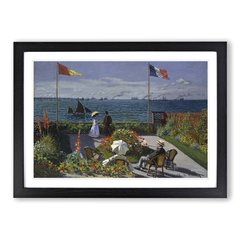 Jardin Sainte Adresse by Claude Monet - Single Picture Frame Painting, Black