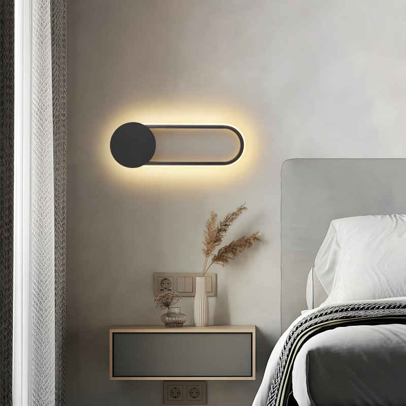 LED Flush Mounted Sconce, Black