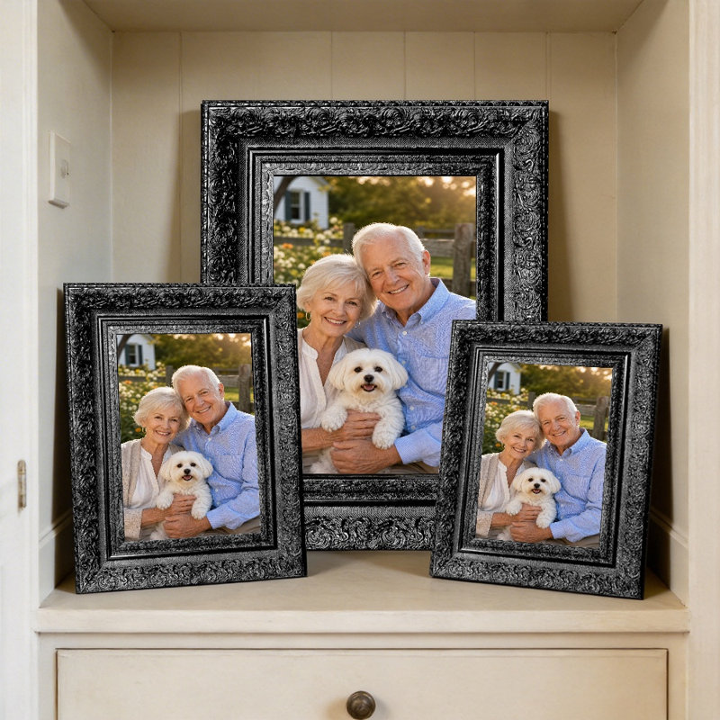 Cadre photo noir 3 pièces 11 po x 14 po avec affichage horizontal ou vertical noir, Black, 3, 11" W x 14" H