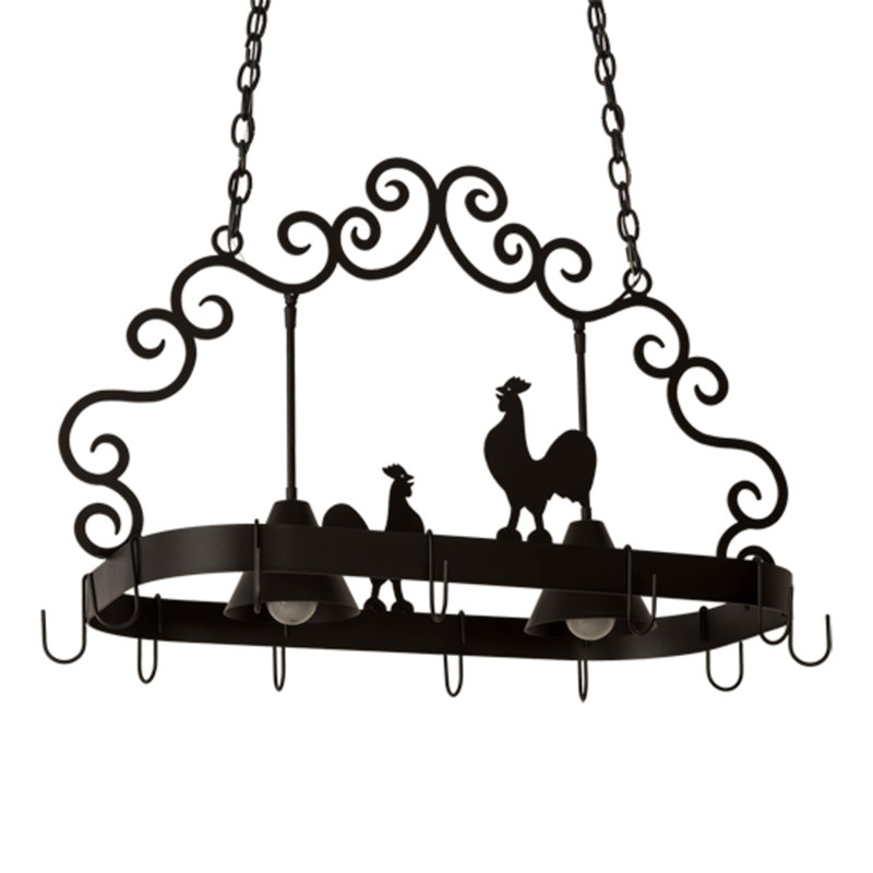Poulet Metal Handcrafted Oval Hanging Pot Rack
