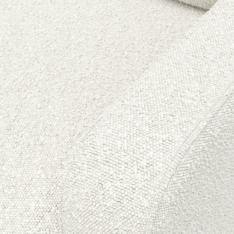 Ivory Boucle Swivel Recliner Accent Chair with Metal Base