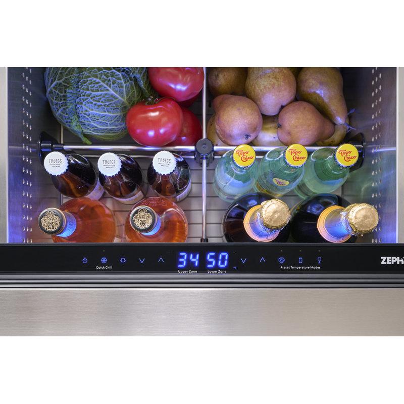 Zephyr Presrv 24 In. 5.1 cu. ft. Dual Zone Outdoor Refrigerator Drawers