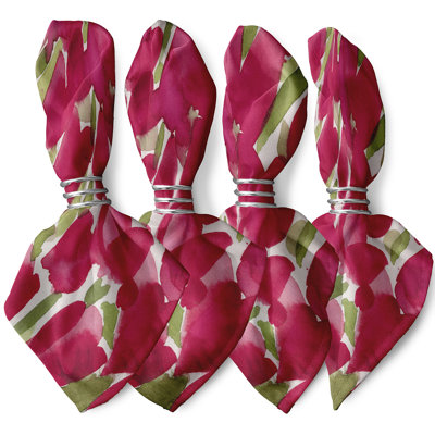 Polyester Floral Square Napkin