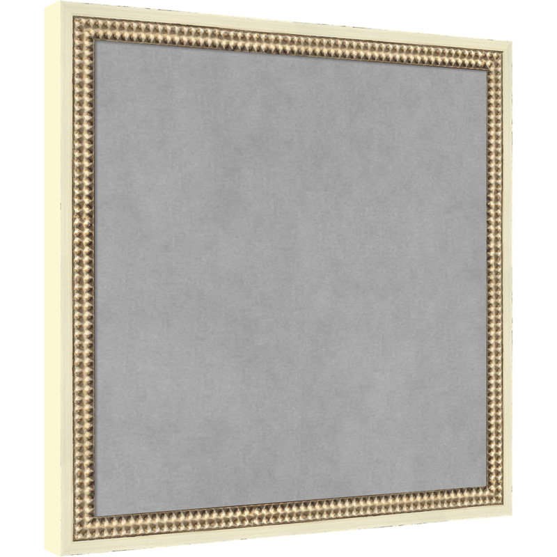 Tableau magnétique Castellan à cadre blanc vieilli, L 18 po x H 18 po, Blanc vieilli Castellan
