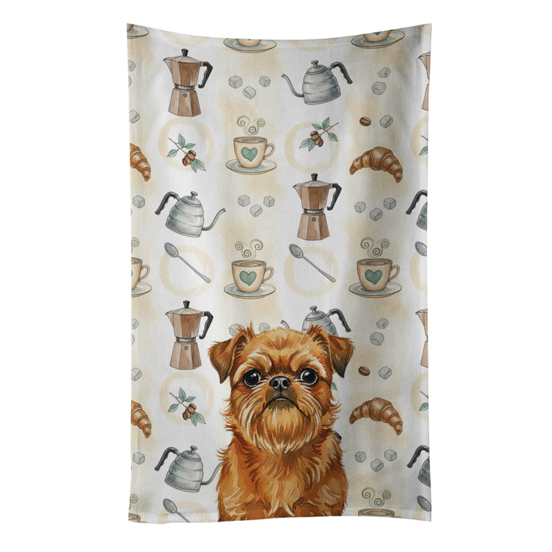 Belge Brussels Griffon Coffee Bar Kitchen Towel, Belge Brussels Griffon
