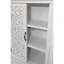 Armoire de rangement blanche de 27 po de hauteur avec buffet - armoire de rangement en bois rustique - armoire polyvalente avec rangement pour la décoration intérieure et l'organisation Armoire chic avec deux portes et deux tiroirs