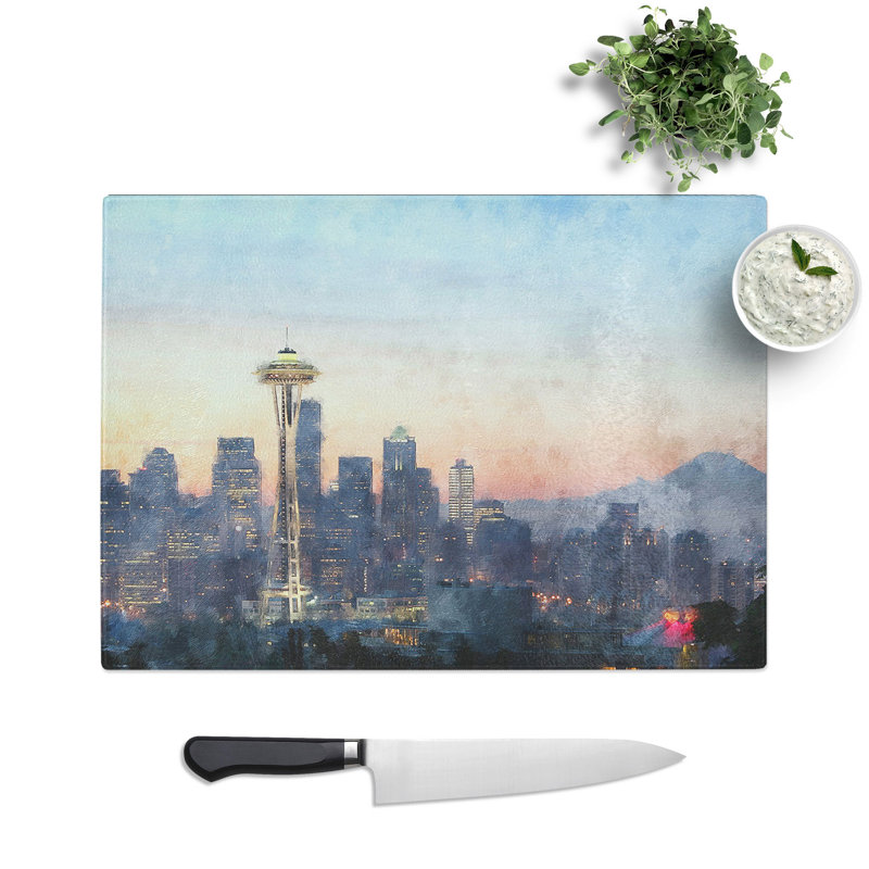 Seattle Skyline Vol.1 Chopping Board, 0.4cm H x 20cm W x 28.5cm L