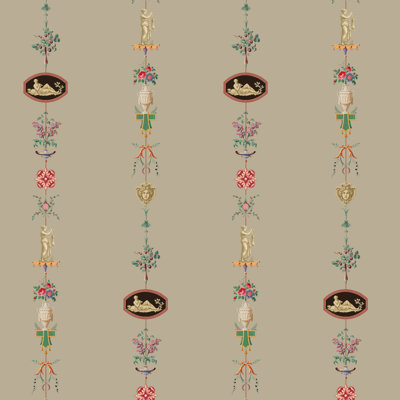 NeoClassical Stripe - Parchment Brown Wallpaper