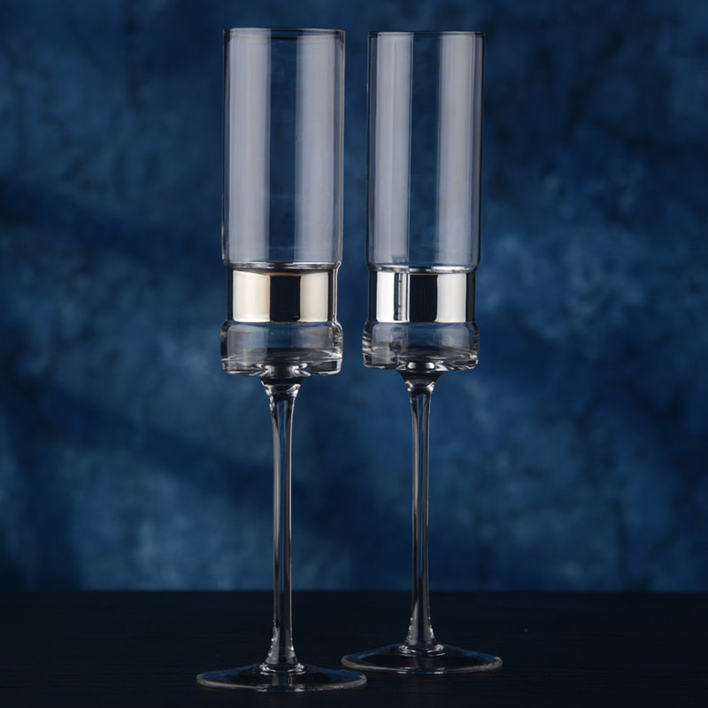 SoHo Champagne Flutes, Silver
