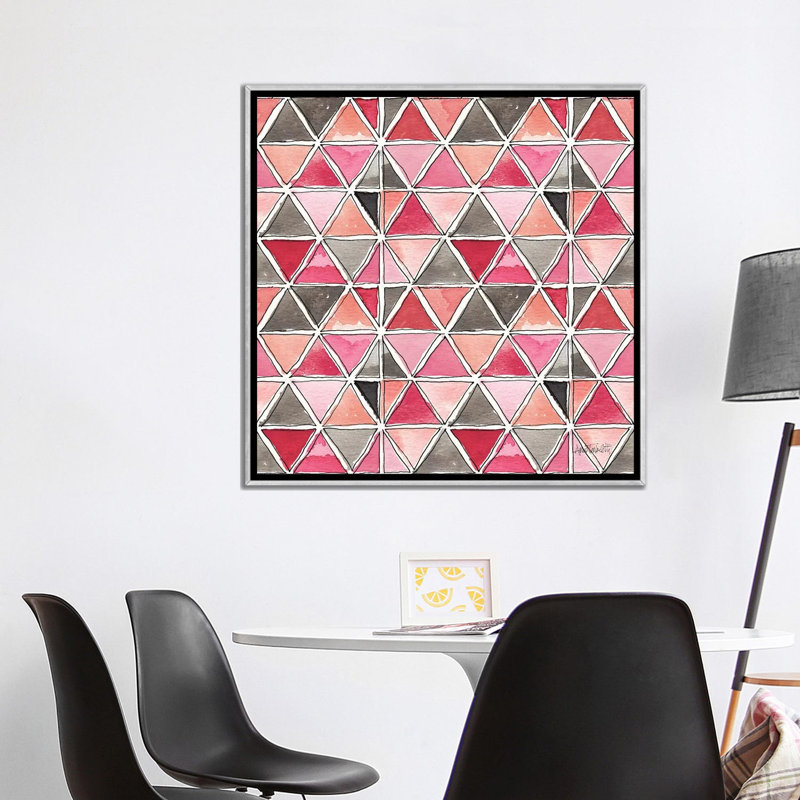 « chic accents pattern », art, H 37 po x l 37 po x P 1,5 po, Toile avec cadre argenté