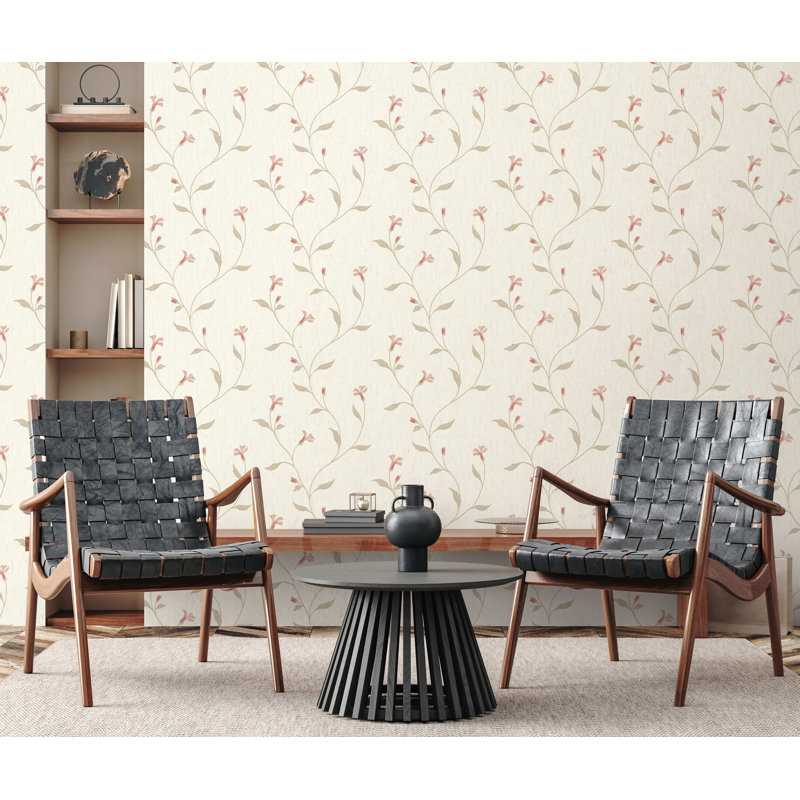Bellagio Floral Italian Heavyweight Vinyl Wallpaper, Cream