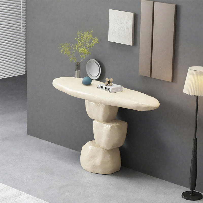 Console Modern Minimalist Art Design, H 35,43 po x l 47,24 po x P 15,75 po, Kaki