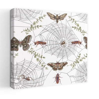 Contemporary Spooky Halloween Pattern Iiib With Bugs Halloween Art