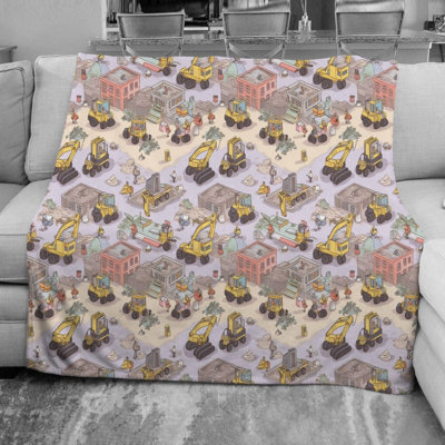 Construction Site Fleece Blanket
