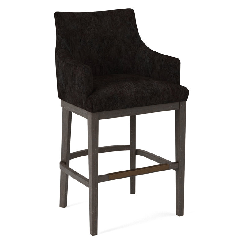Upholstered Stool, Applause Bajah Ruby, Black