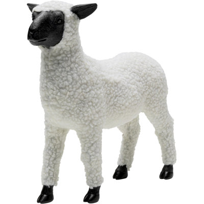 White Happy Sheep Wool Figurine
