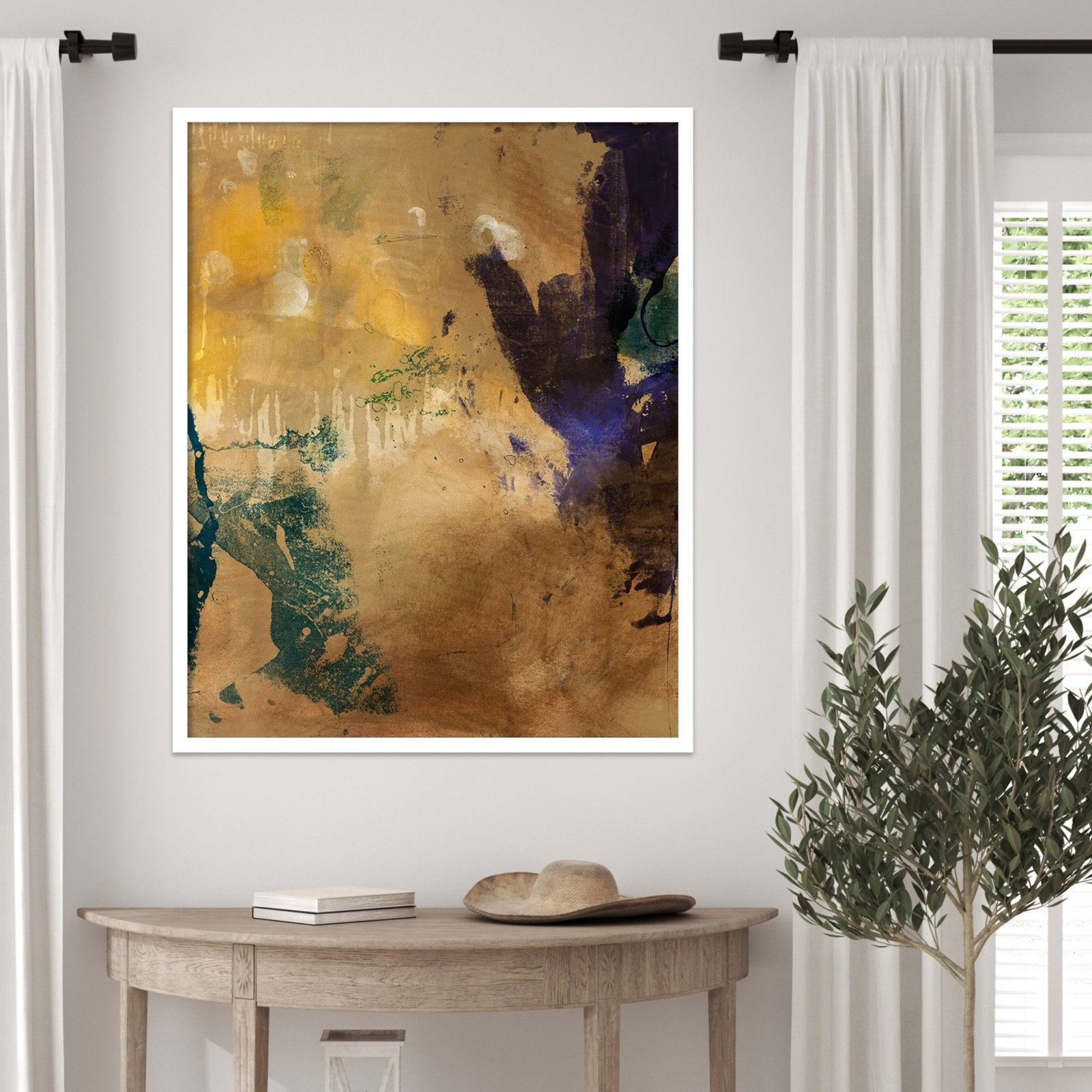 Flagler "Amber Haze No. 1" Print, 33" H x 27" W, White