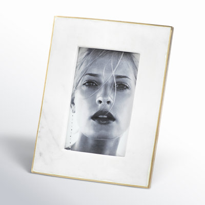 Gibbs White Marble Matte Picture Frame with Mat