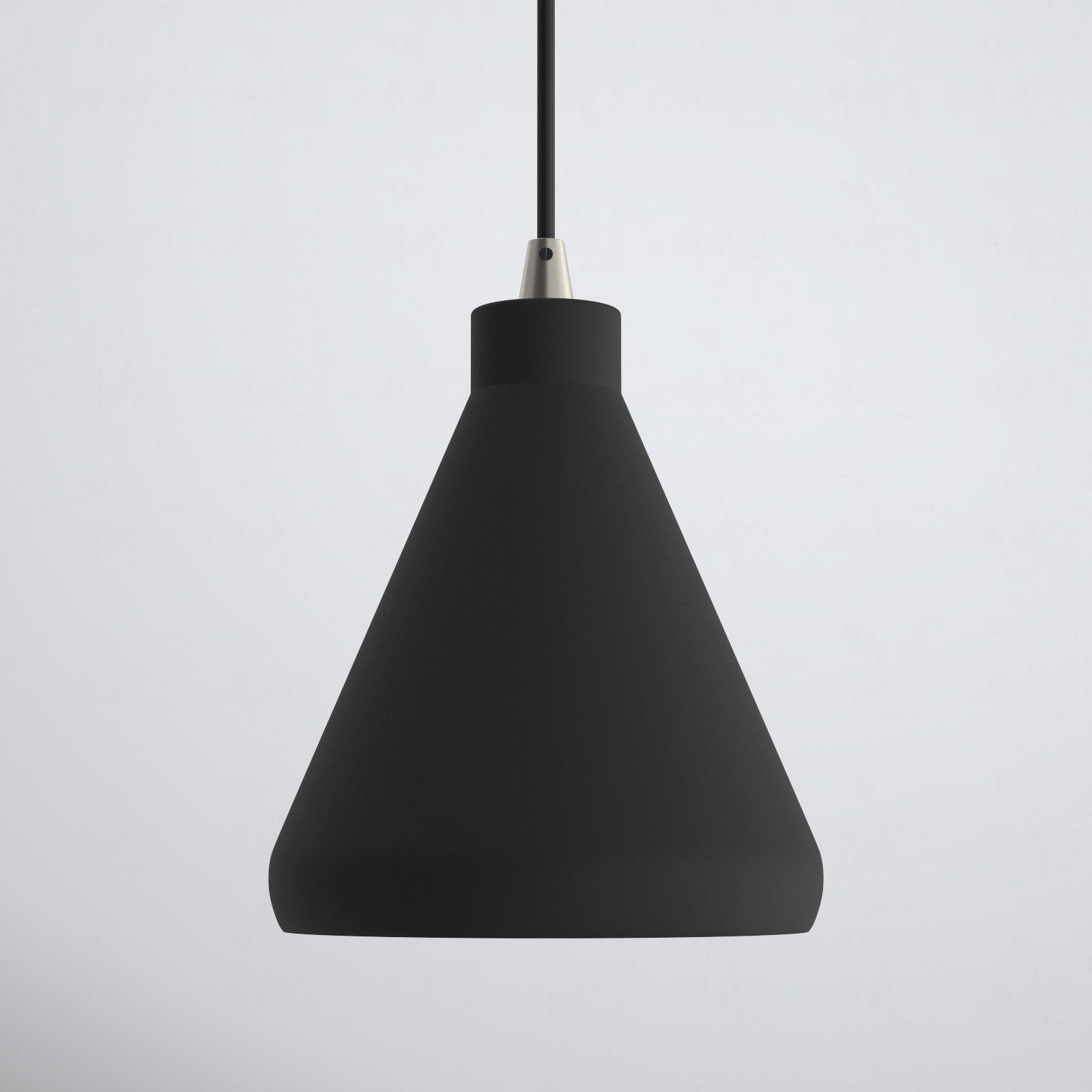 Schultz Dimmable Dome Single Light Pendant, 13" H x 7" W x 7" D, Black