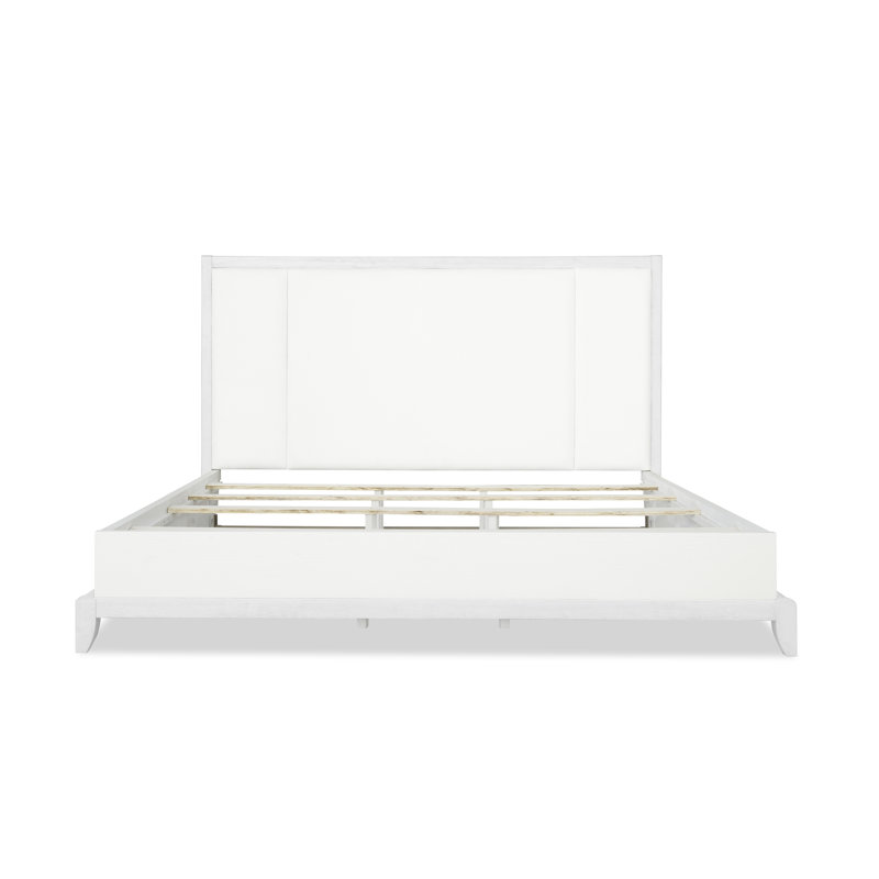 Lit plateforme tapissier Jeffries, Grand, Blanc