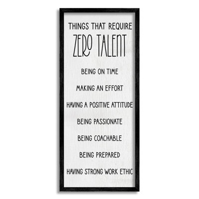 " Things That Require Zero Talent List " by Lil' Rue