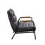 Chaise d'appoint grise avec structure en métal et revêtement de luxe