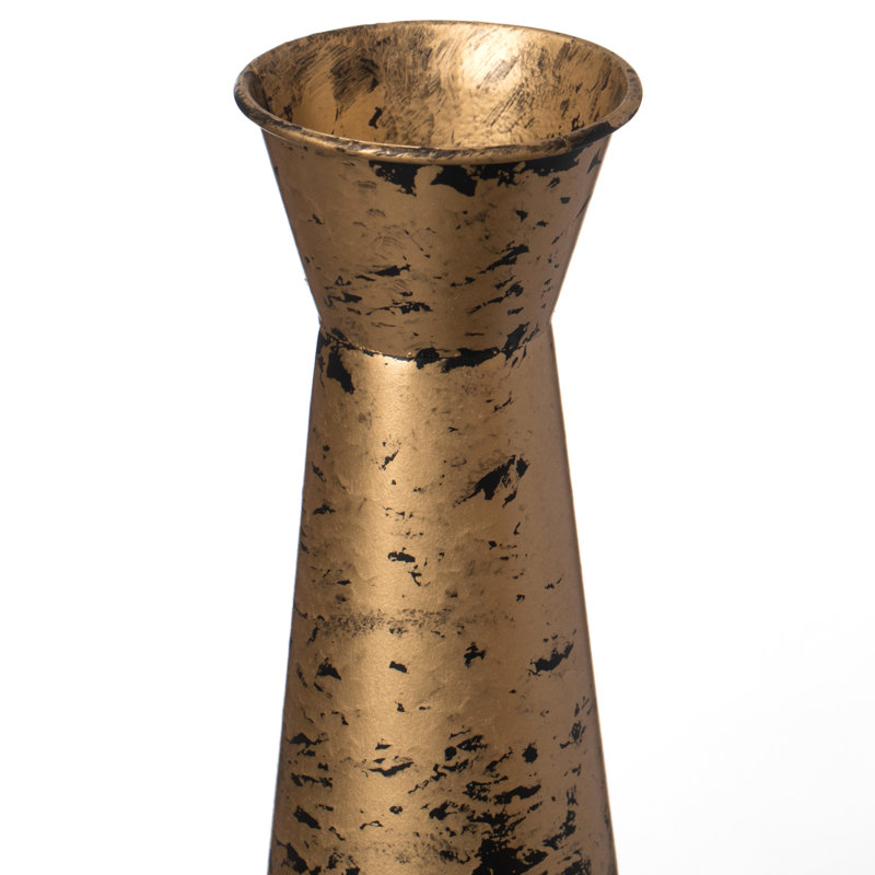 Vase de plancher décoratif en métal brossé, H 23,75 po x l 6,75 po x P 6,75 po, 1 pièce