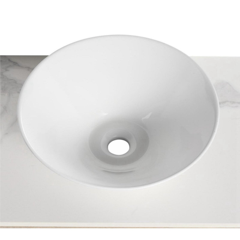 Wenty 16.7'' White Ceramic Circular Bathroom Sink