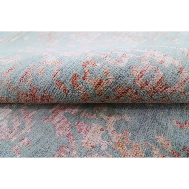 Abstract Area Rug in Copper/Gray/Orange, Rectangle 9' x 12'
