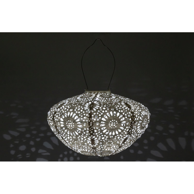 White Ceramic Hanging Winter Candle Lantern