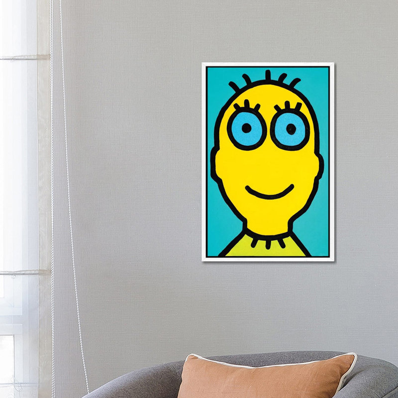 Ike Noodle I by Billy The Artist - Print on Canvas, 66.04 cm H x 45.72 cm W, White Framed