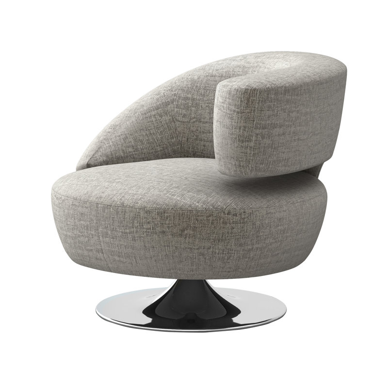 Fauteuil demi-tonneau pivotant l 35 po Isabella, Chenille en plumes