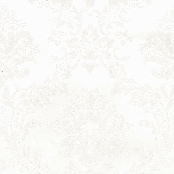 Damask Double Roll, White/Pearl