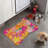 Bright Leaf Motifs - 1 Piece Bone Shape Feeding Mat
