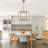 15.7" Rustic Wood Chandelier Caged 6-Light Pendant Light with Candle-Style Light Base and 70" Adjustable Chain for Dining Room Kitchen Island