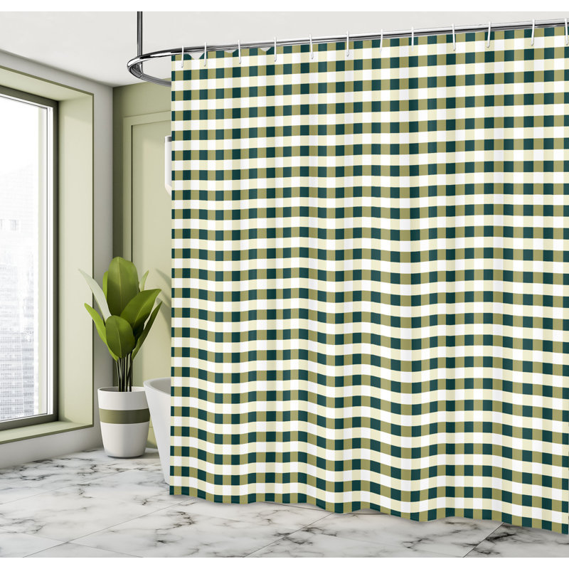 Ensemble de rideau de douche + crochets, H 84 po x l 69 po, Vert forêt
