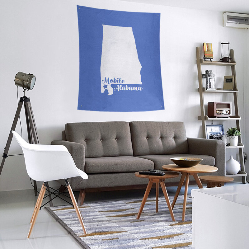 Tapisserie mobile Alabama, Bleu, H 27,5 po x l 37,5 po
