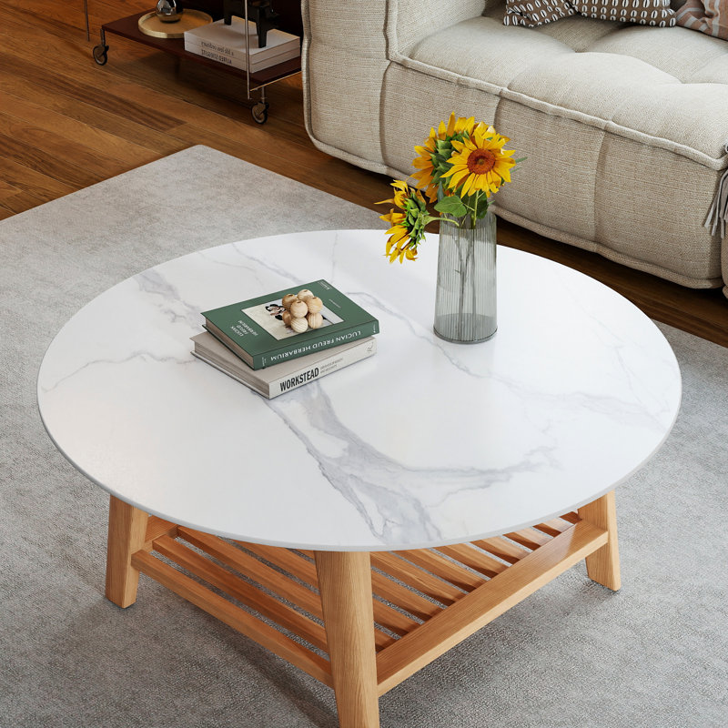 Plateau de table en céramique frittée à bords biseautés, H 0,43 po x L 31 po x l 31 po, Blanc